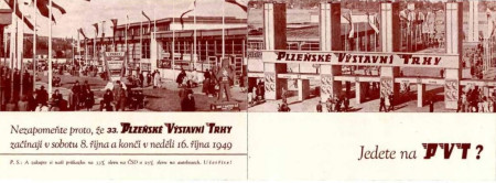 PVT říjen 1949 - leták 33. výstavních trhů na plzeňském výstavišti.